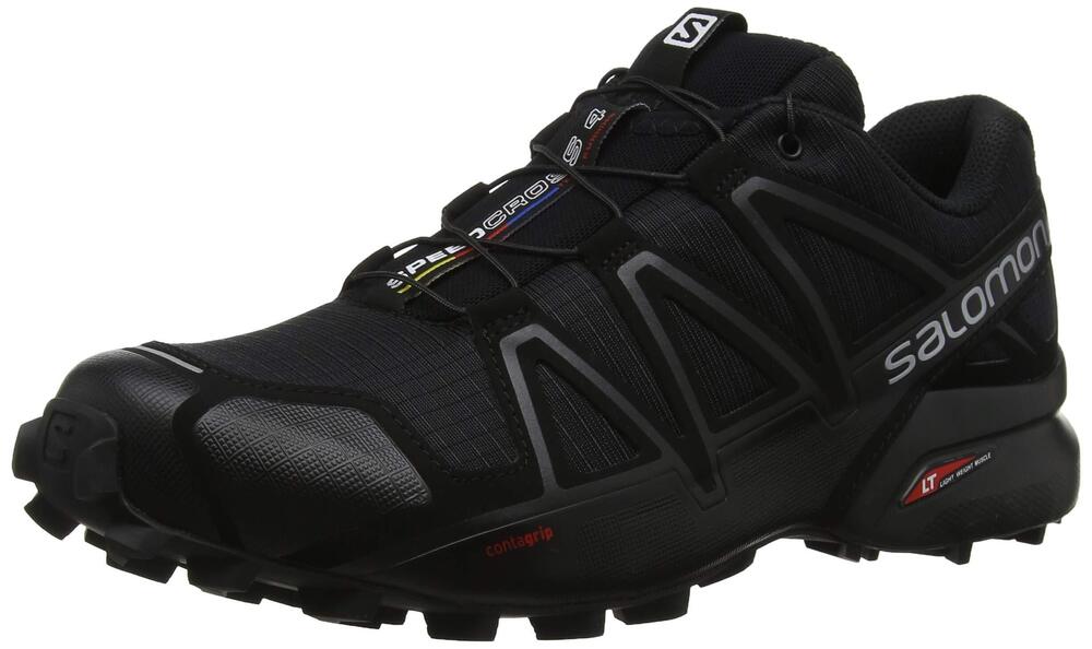 Salomon Men's Speedcross 4 Trail Running, Black/Black/Black Metallic, 10